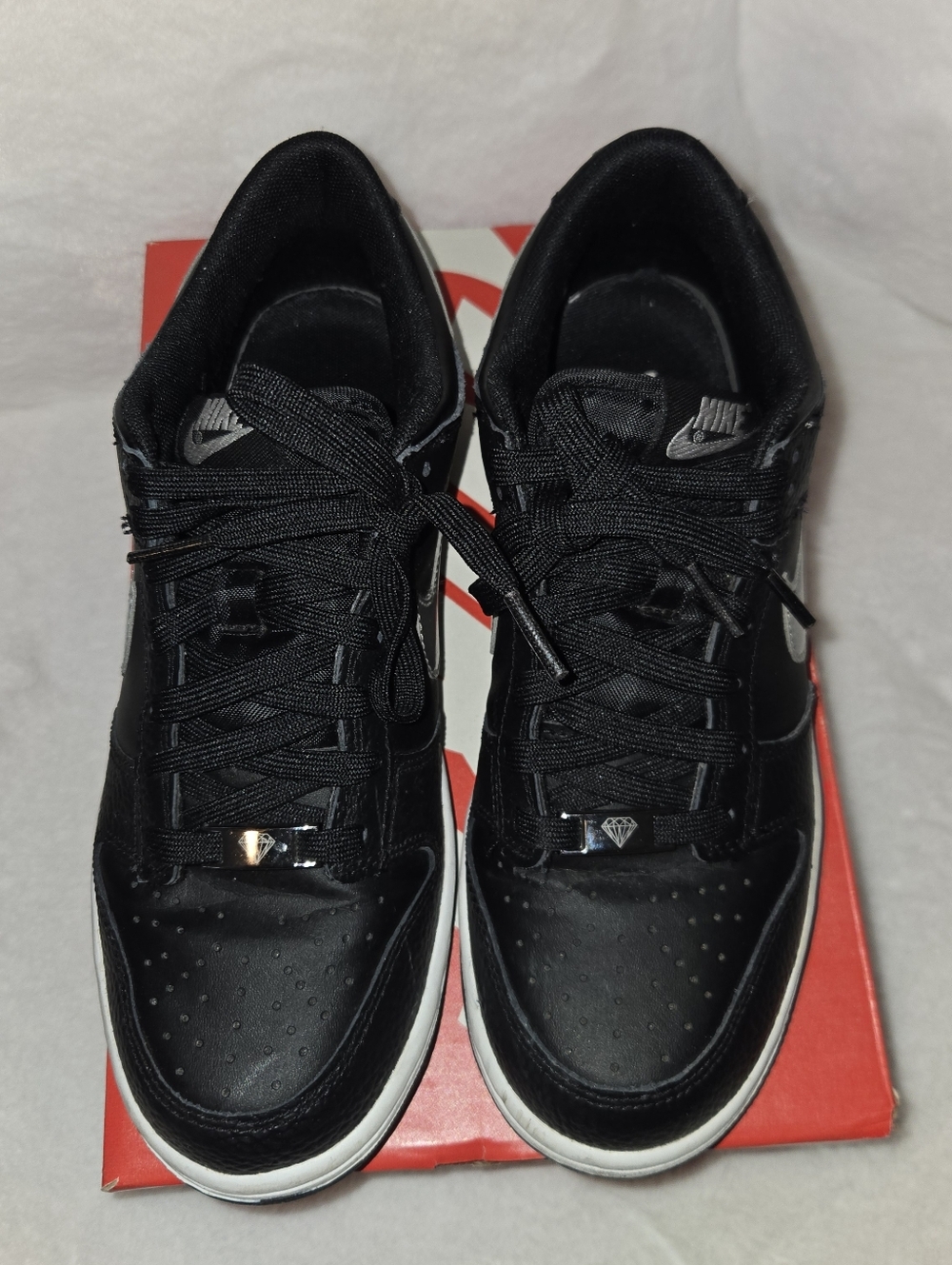 Nike Black/Silver Dunk Low-Top Sneakers